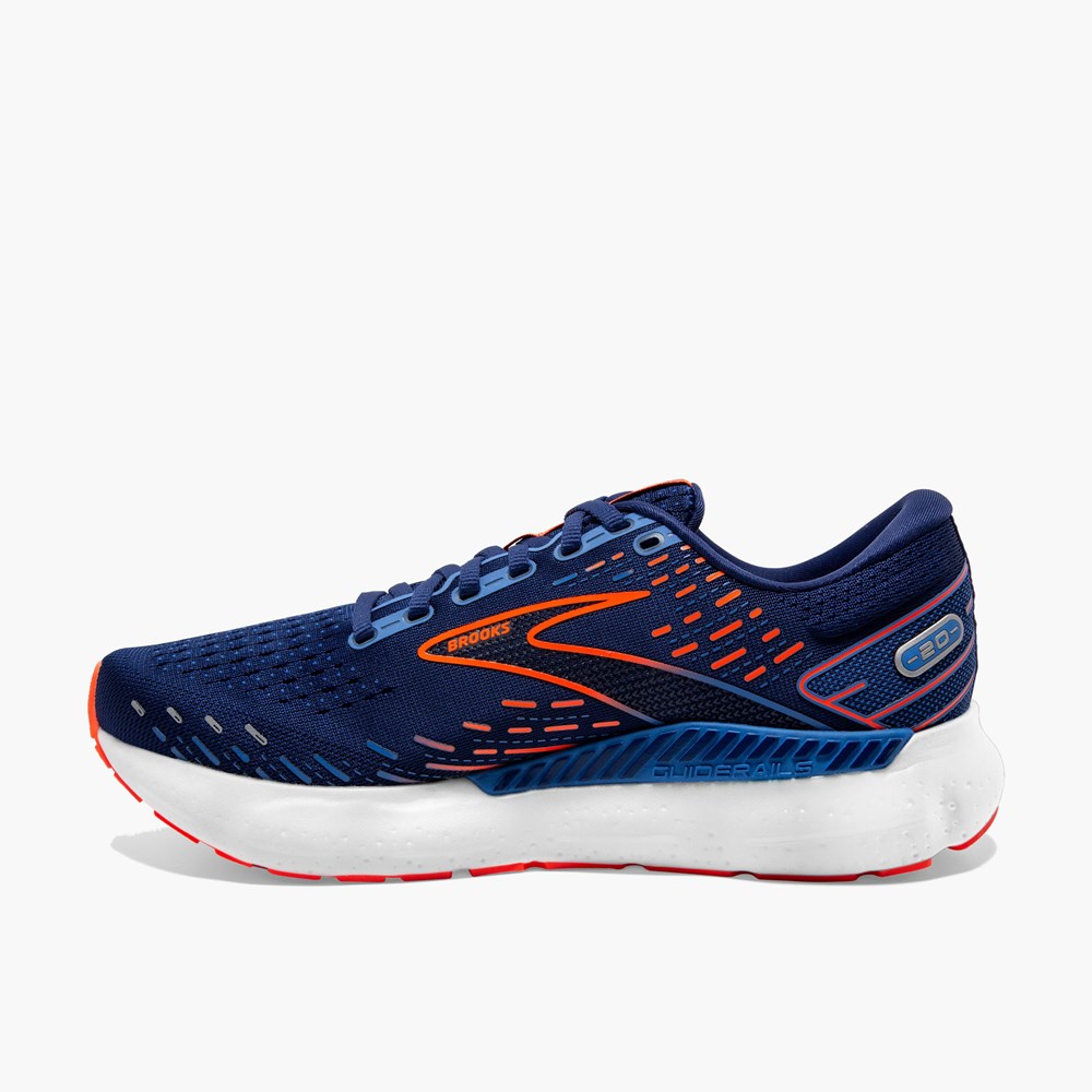 Chaussures Running Route Brooks Glycerin GTS 20 Bleu Noir Homme | TCS-4590628